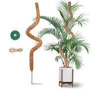 120cm Tuteur Monstera - Tuteur Plante Grimpante - Tuteur Coco Flexible - Tuteur Plante avec Corde de Jute et Fermeture