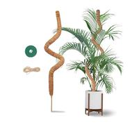 120cm Tuteur Monstera - Tuteur Plante Grimpante - Tuteur Coco Flexible - Tuteur Plante avec Corde de Jute et Fermeture Autoagrippante - Convient à la Croissance de la Monstera et d'autres Grimpantes