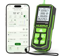 120m Outil de Mesure Laser Vert Huepar avec Contrôle par Application, Distancemètre Bluetooth Rechargeable, Capteur d'angle, Modes Multiples, IP54 Étanche Durabilité pour Maison et Construction