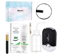 120ml/4.04fl.oz Nettoyant pour Cils Shampoing Mousse Douceur pour Extension Lash USB Séchoir À Avec Bouchon Pinceaux à Eyelash Tampon Démaquillant Réutilisable Brosses à Shampooing Pissette (Original)