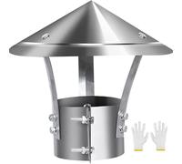 120mm 250mm 300mm Chapeau Cheminée Rond Couvercle de Cheminée 201 Acier inoxydable Capot de Conduit de Cheminée Hotte de Cheminée Couvercle de pluie pour Ventilation Extérieur(160mm)