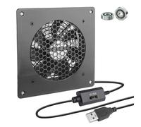 120mm USB Panel Fan Silent Cooling System with Speed Control Dual Ball Bearing for Indoor,Cabinet,Home Cinema (120mm,1 Panel with Control)