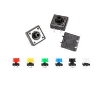 120Pcs=60pcs Tactile Switch PCB Tact Push Button Momentary Switch 4 Pins + 60pcs 6 Color Button Cap 12 * 12 * 7.3mm NWPNLXEA