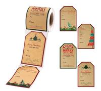 120pcs Autocollant Cadeau Etiquette de Noël, Sticker Cadeau Emballage de Noël Étiquettes Cadeaux de Noël pour Cadeaux de Noël(Style Rétro)