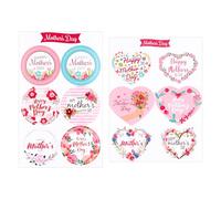 120pcs Autocollant Fête des Mères, 12 Modèles d'Étiquettes pour la Fête des Mères Étiquettes Florales pour la Fête des Mères pour Carte Enveloppe Cadeau Décorations pour la Fête des Mères