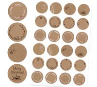 120Pcs Autocollant Noël Kraft Étiquette Rond 4cm Autocollant Adhésif Sticker 12 Motifs Guirlande Décoration pour Emballage Sac Cadeau Enveloppe