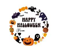 120pcs Autocollants Happy Halloween, 5cm Étiquettes Autocollantes pour Fête Étiquettes Rondes Écrivables pour Sachets Cadeaux Fermetures D'enveloppes & Décoration Fête (Style 3)