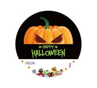 120pcs Autocollants Happy Halloween, 5cm Étiquettes Autocollantes pour Fête Étiquettes Rondes Écrivables pour Sachets Cadeaux Fermetures D'enveloppes & Décoration Fête (Style 2)
