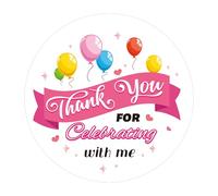 120pcs Autocollants Merci d'Avoir Célébré avec Moi, 5 cm Étiquettes Cadeaux de Remerciement Autocollants de Remerciement pour Cadeaux de Fête Sceaux d'Enveloppe pour Fête Prénatale Mariage