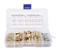 120PCS Brass Hex Standoff & 304 Stainless Steel Screw Nuts Set | M4 Metric Standard for PCB Board/Electronics Repair/DIY Projects | Tarnish Protected Hardware Assortment Kit