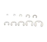 120pcs E Clip Rondelle, Ensemble D'Assortiment de Bagues de Retenue Externes en Acier Inoxydable Kit D'Assortiment de Circlips de Bague de Retenue Externe 1.5mm à 10mm
