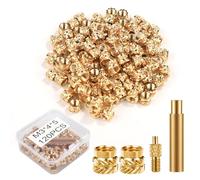 120pcs Écrous Laiton pour Impression 3D, M3x4x5mm Inserts Filetés Pointe d'Insertion Thermofixée pour M3 et 1 Adaptateur de Soudage Chaleur Compatible avec les Fers Weller SP40NUS et T18