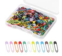 120pcs Épingles de Sûreté avec Étui, 19mm Assorties Mini Epingle a Nourrice Couleur Petite Taille Épingle Nickelé Acier Safety Pins pour Vêtements Couture Travaux Manuels Bijoux Bricolage