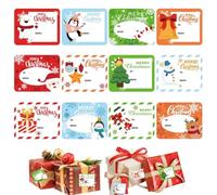 120pcs Etiquette Cadeau Noel, Merry Christmas Autocollant Noel Étiquettes Cadeaux, 12 Modèles Coloré Autocollants de Nom de Noël, Pour Étiquetage, Adhésif Decoration Emballage Carte Enveloppe Cadeau