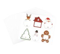 120pcs Étiquettes Cadeaux Noël Autocollantes, Élan Père Noël Sapin Noël Étiquettes Nominatives Cadeaux Autocollants Vacances Bonhomme Neige Étiquettes Cadeaux pour Boîtes Cadeaux (6 Styles)