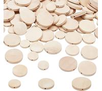 120pcs Flat Round Wooden Beads 3 Sizes Wooden Beads Wooden Spacer Beads Unfinished Wooden Disc For Jewelry Necklace Bracelet Home Christmas Macrame 15/20/24.5mm