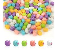 120pcs Mini Cochon Résine, Mini Figurine Cochon Petits Cochons Colorés Cochon Miniature Mini Animaux en Résine pour Paysage Miniature Jardin Maison de Poupée Plante en Pot (6 Couleurs)