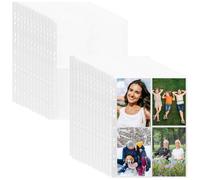 120Pcs Pochettes Pour Cartes De Collection,Protège Page Photo,Pochette Transparentes Perforées A4,Classeur d'album Transparent,Pochettes Pour Cartes à Collectionner（10.7CMX15.2CM） (B)