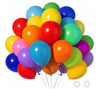 120Pcs Rainbow Balloon Set, 12 Inch Rainbow Balloon Bouquet with 12 Assorted Colors Latex Ballons Kit for Birthday Party Decorations,Wedding,Baby Shower, Multicolour Ballon Clusters