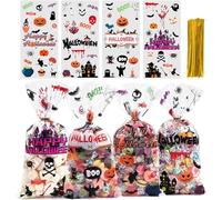 120pcs Sacs De Bonbons D'halloween, Sachet Plastique Transparent,Sacs En Cellophane Halloween Pour Enfants Friandises Party Favors Sac Halloween Enfant Biscuits Et De Cadeaux