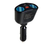 120W 12V/24V Chargeur Allume Cigare USB 2 Prises avec Voltmètre LED, Adaptateur Chargeur Rapide Double USB QC3.0 Type-C 12W, 5-en-1 Répartiteur Allume-Cigare pour Téléphone, GPS, Caméra et Tablette