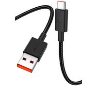120W 1m Tressé Câble USB C pour Xiaomi Redmi Note 17 15 14 13 12 11 10 Pro | 6A Câble USB A a Type C Cable Charge Rapide pour Xiaomi 17T/15T/14T/13T/12T/11T/POCO F9/X8/F8/X7/F7/X6 Pro/C85 Pad 8/7 noir
