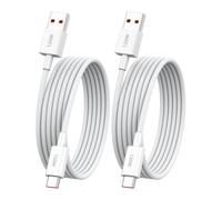 120W 2m 2Pack Tressé Câble USB C pour Redmi Note 17 15 14 13 12 11 10 Pro | 6A Câble USB A a Type C Cable Charge Rapide pour Xiaomi 17T/15T/14T/13T/12T/11T/POCO F9/X8/F8/X7/F7/X6 Pro/C85 Pad 8/7 blanc