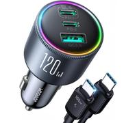 120w 3 Ports Allume-Cigare Usb-C Avec Câble Usb-C 100w,[3 Puces] Adaptateur Chargeur Voiture Pd100w & Qc3.0 Rapide Compatible Iphone16/15/Samsung S25/S24/Smartphone/Ipad/Macbook/Laptop