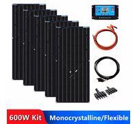 120W~600W Solar Panel Kit de panneaux solaires flexibles pour la maison, chargeur de batterie pour caravane, 18 volts, 600 watts, 12V, 24V, 120 W 4 pièces 120W