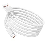 120W Câble USB vers Type C Charge Rapide 2m pour Xiaomi 14T 13T Pro, Blanc | pour hyper-charge Chargeur Câble USB C Nylon Tressé 100Wpour Xiaomi 17 Pro POCO F8 Ultra 17T REDMI Note 15 Pro+ Black Shark