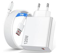 120W Chargeur Rapide avec 6A Câble USB C 2m pour Redmi Note 17 15 14 13 Pro | Chargeur-Turbo pour Xiaomi 14T Pro/17 Ultra/15TPro/15T/13Pro/13 Lite/13/12/12X/POCO X7Pro/X6/POCO F9 Pro F9 Ultra X8Pro Max