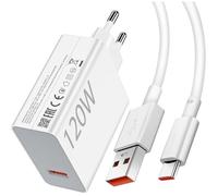 120W Chargeur rapide avec câble 1 m pour Xiaomi 15 Ultra/14T/13T/12T/12X/11T Pro/10T Redmi Note 13/12/11s/10/14C/POCO X7/F7/M7/X6