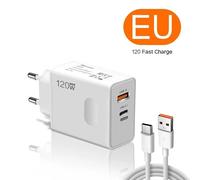 120W chargeur rapide d'origine USB 3.0 type-c PD câble 2 en 1 chargeur adaptateur de Charge rapide pour iPhone Samsung Xiaomi -EU add data line