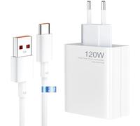 120W Chargeur Rapide pour Xiao-mi 14T Ultra 13T/12T/11T Pro Redmi Note 13 12 Pro+ 5G, Bloc d'alimentation USB Turbo Hyper Charge Rapide, Adaptateur avec câble 2 m USB C 6 A