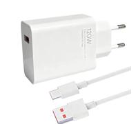 120W Chargeur Rapide UE Set avec Câble USB C 1m Blanc Compatible avec Appareils Android Modèles Dimensions，Applicable 14/13/12/13T/12T/12S/12S Ultra/13T Pro/Note K70/K60/K50/Black Shark 3/4/ 5 Po