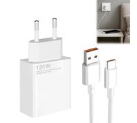 120W Chargeur Rapide USB C, Bloc Chargeur pour Xiaomi 120W, avec Câble USB C 1.5M, Adapter pour Black Shark 3 4 5 Poco X5 F4 X4 GT4 Redmi K80 K70 Note 14 Pro Plus Xiaomi 14 14T 13 13T 12S Pro Lite