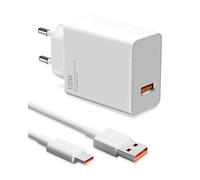 120W Chargeur Rapide USB pour Xiaomi Redmi Note 14 Pro 14T Pro/14 Ultra/13T Pro/12T Pro/POCO X7 Pro/X6/POCO F6 Pro/F6/X4/BlackShark Transfert Rapide avec 6A Câble USB-C 1m Chargeur Turbo pour Xiaomi