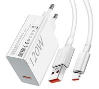 120W Chargeur Turbo/Hypercharge avec Câble USB C 1m pour Redmi Note 14 Pro+ Turbo Chargeur pour XiaoMi 15T/15 Ultra/14T/13T/12X/11T Pro/10T Redmi Note 13/12/11s/10/POCO X7/F7/M7/X6/M6/X5/X4/X3 Pad 7 6