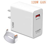 120W Gan USB chargeur rapide Type C téléphone Charge rapide 5.0 adaptateur secteur pour iPhone iPad Xiaomi Samsung Huawei Realme Oppo Oneplus