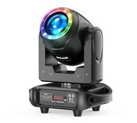 120W Lyre LED Moving Head Beam Effets, 6 Prismes Luminaires à Tête Rotative Jeu de Lumiere avec 8 Motifs Dynamique Scène Éclairage pour Projecteur Soiree Fete DJ Disco Club Mariage Bar Halloween