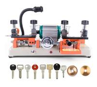120W Multifonctionnel Double Tête Clé Machine à Couper - Conception Horizontale Handwheel pour Portes & Voiture Key Duplication, Équipement Professionnel de Serrurier