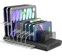 120W Station De Chargement Usb Multi Mobile 10 Ports Avec Qc 3.0 Charge Rapide, Chargement De Téléphone Portable Type C Tablette Noir