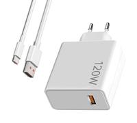 120w Turbo Chargeur Rapide avec 6A Câble USB C 1m, pour Redmi Note 13 P ro+/12 Pro+/11 Pr o+/Xiaomi 14 Ultra/14T/13 Lite/13T /13 Pro/13/12X/12/11T /POCO X7 Pro/X6/F6/F6 Pro/Pad 6/Pad 7