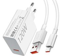 120w Turbo Fast Charger With Usb C Cable 1m For Redmi Note 14 Pro+ Turbo Charger For Xiaomi 15 Ultra/14t/13t/12t/12x/11t Pro/10t Redmi Note 13/12/11s/10/14c/Poco X7/F7/M7/X6/M6/X5/X4/X4/X4 3 Pad 7 6