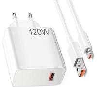 120W USB Chargeur Compatible avec Xiaomi 15 14T 13T 12T 11T Pro/Ultra, Redmi Note 14 13 12 11 Pro+ 5G, Poco F6 Poco X7 Poco F4 GT Chargeur USB Rapide pour téléphones Portables avec 6A Câble USB C 1m
