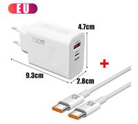 120w Usb Type C Pd Chargeur Super Rapide 10a Câble Gan Charge Rapide Adaptateur D'alimentation Rapide Pour Iphone Xiaomi Samsung Oneplus Huawei-Eu Charger Cable