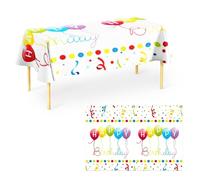 120X180Cm Happy Birthday Streamers Plastic Tablecover