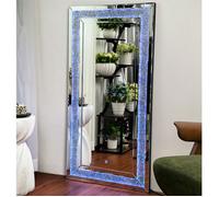 120x60cm Grand Miroir Mural Décoratif Rectangulaire avec Bande LED pour Salon Salle de Bain