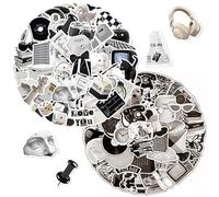 121 autocollants noirs et blancs, autocollants rétro, ensemble d'autocollants cool à la mode, autocollants graffiti imperméables, petits autocollants pour adolescents, pour ordinateur portable