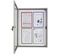 [1214000] MAGNÉTOPLAN Vitrine d'affichage interieur / extérieur 4 x A4 fond m...